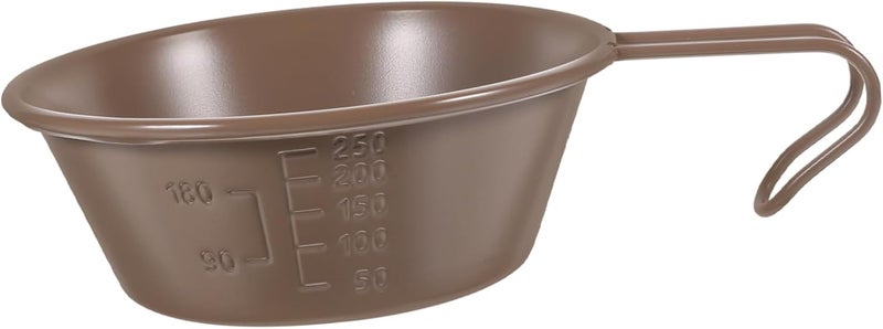 Brown Stainless Steel Camping Bowl With Handle 17 5X12X5 Cm Multi Functional Outdoor Cooking - Image 1