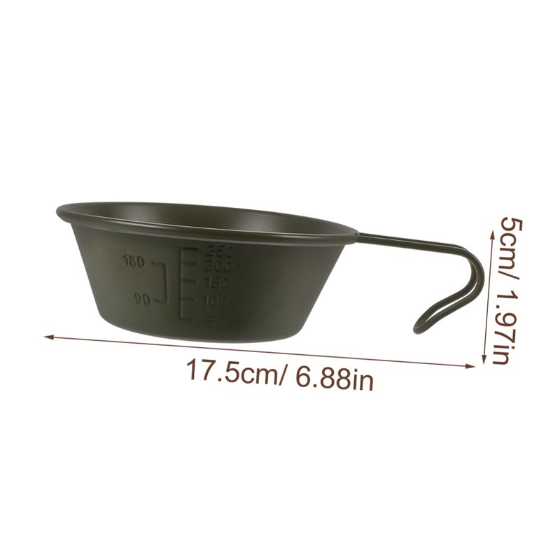 Brown Stainless Steel Camping Bowl With Handle 17 5X12X5 Cm Multi Functional Outdoor Cooking - Image 3