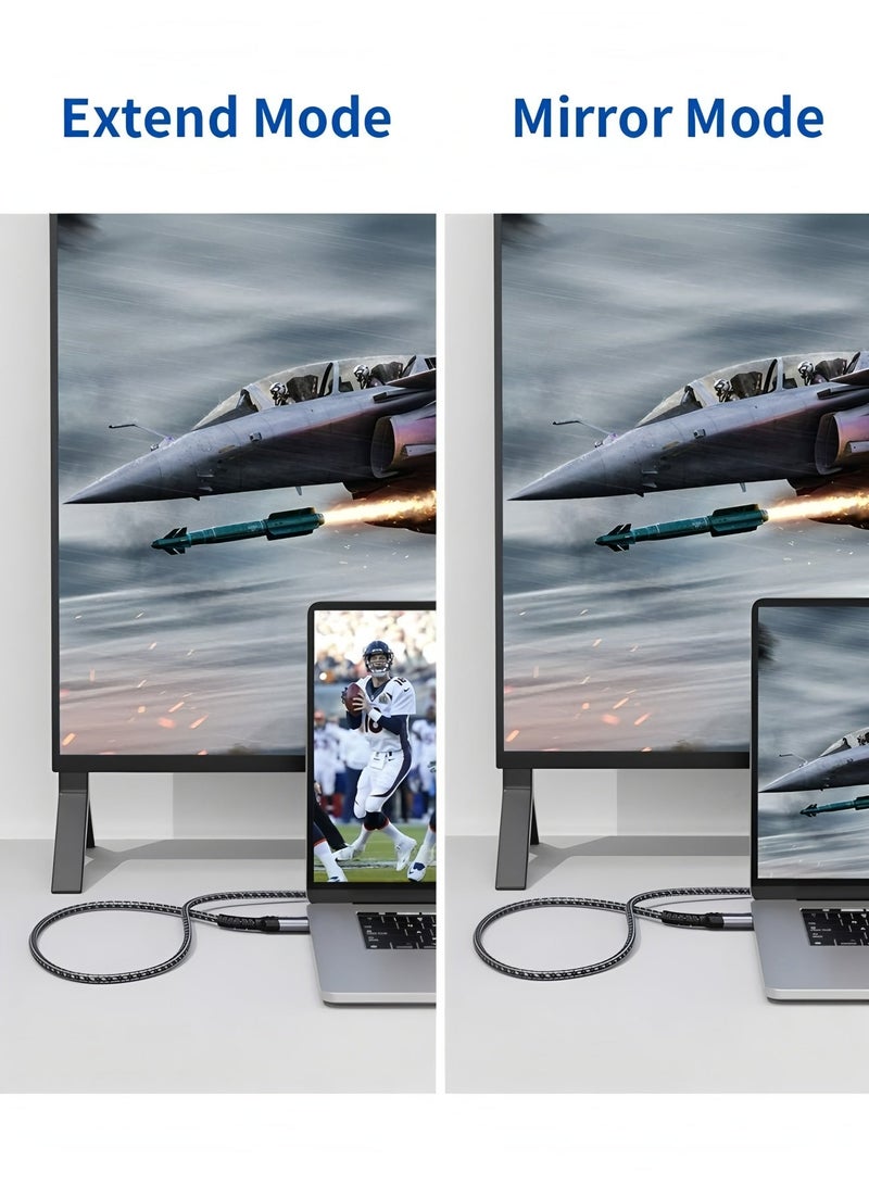 Flyview 4K DisplayPort to HDMI Cable 2M, DP to HDMI Male Video UHD 2K@120Hz,4K@30Hz Nylon DP to HDTV Uni-Directional Cord Compatible with Dell, Projector, Desktop, AMD, NVIDIA, Lenovo, HP, ThinkPad - Image 3