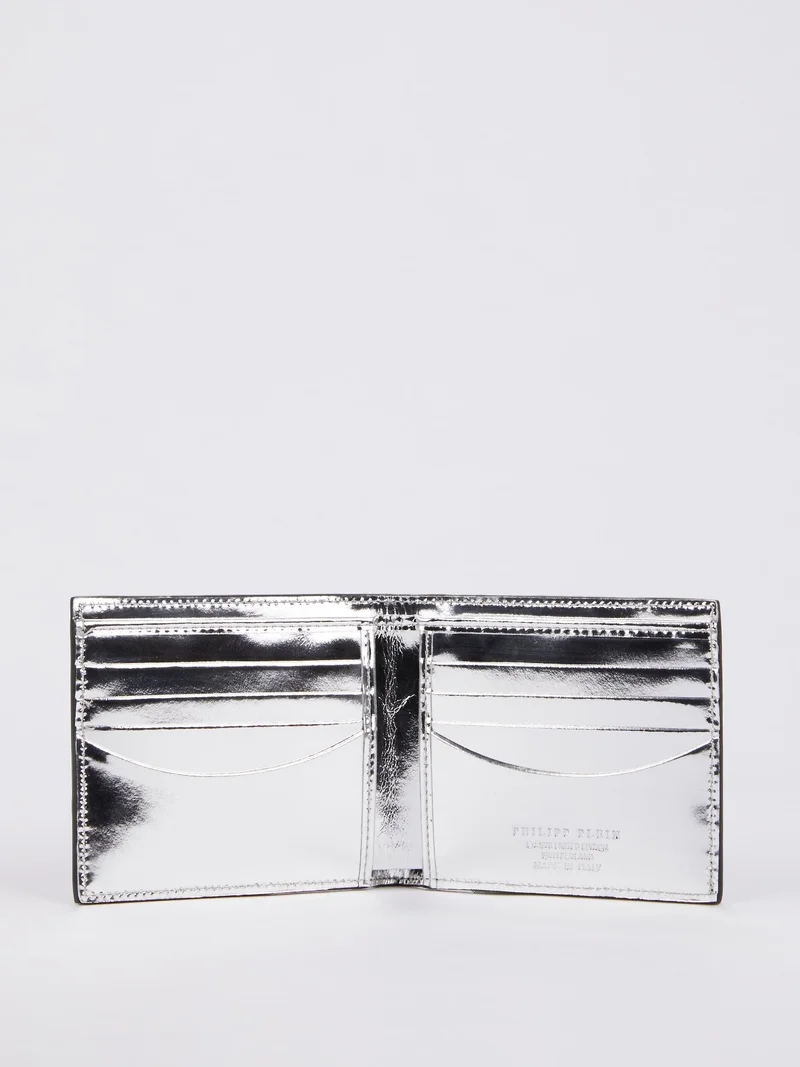 Philipp Plein  Black Monogram Leather French Wallet for Men | Best Price UAE