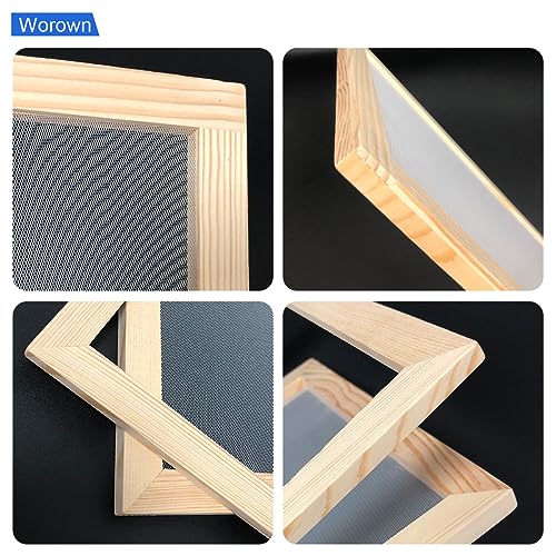 Worown A4 Wooden Paper Making Screen Kit, Paper Making Frames, Mould and Deckle for DIY Paper Crafts (12 x 8 Inch) - Image 3