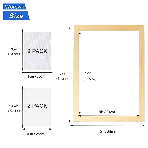 Worown A4 Wooden Paper Making Screen Kit, Paper Making Frames, Mould and Deckle for DIY Paper Crafts (12 x 8 Inch) - Image 2