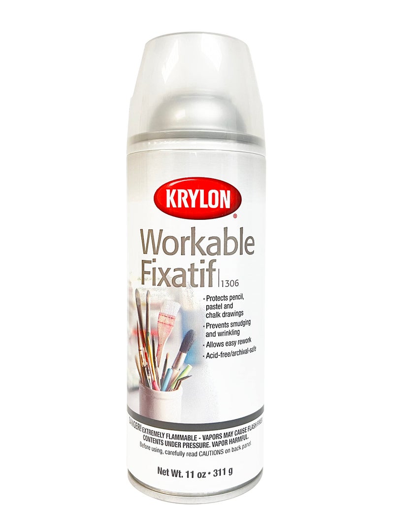 KrylonÂ® Workable Fixatif 11 oz. Aerosol Spray - Lasting Protection for Pencil, Pastel and Chalk Drawings (Pkg/2)