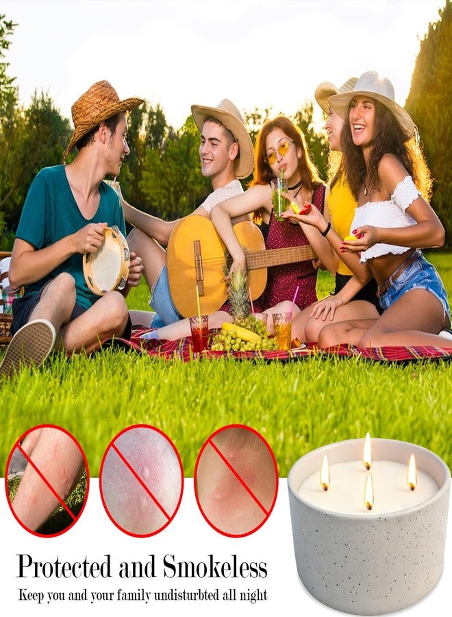 Jayhanvoe Citronella Candles Outdoor for Patio, 22oz Large 4-Wick Natural Soy Wax Candle, 100-Hour Long Lasting Citronella Oil Candle in Decorative Ceramic Jar for Backyard, Garden, Deck, Summer Nights - Image 4