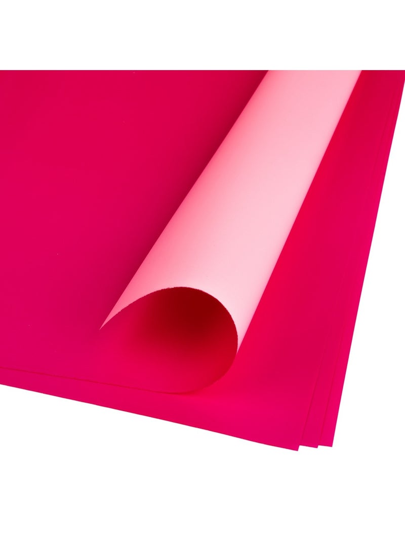 Gulf Flowers Double-Sided Wrapping Film – Pink & Fuchsia, 63 Mic Thickness, 20 Sheets, 58cm x 58cm – Elegant Reversible Gift & Floral Wrap – Tear-Resistant, Flexible – Perfect for Crafts, Bouquets & Events 
