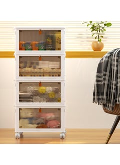Chulovs Plastic Storage Bins with Lids, Stackable Storage Containers with Wheels, Folding Storage Boxes, Collapsible Storage Bins, Multi-Purpose Folding Storage Containers for Home and Office  - Image 4