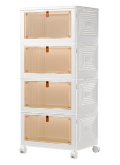 Chulovs Plastic Storage Bins with Lids, Stackable Storage Containers with Wheels, Folding Storage Boxes, Collapsible Storage Bins, Multi-Purpose Folding Storage Containers for Home and Office  - Image 1