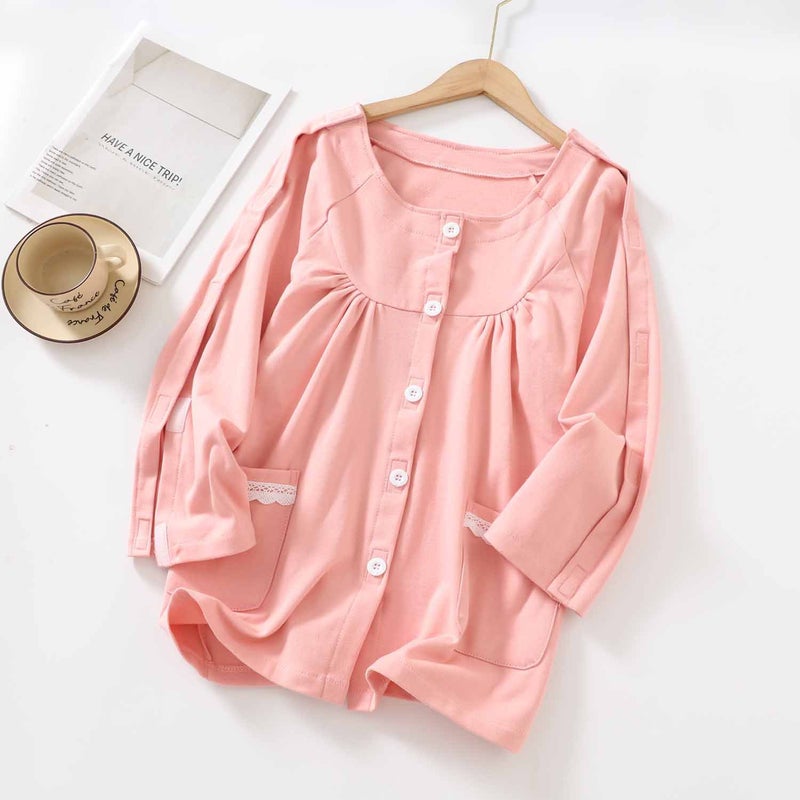 Cotton Wool Paralysis Care Clothes For The Elderly Top Easy Dialysis Special Clothes For Fracture Easy To Wear And Take Off Hospital Gown - Image 4