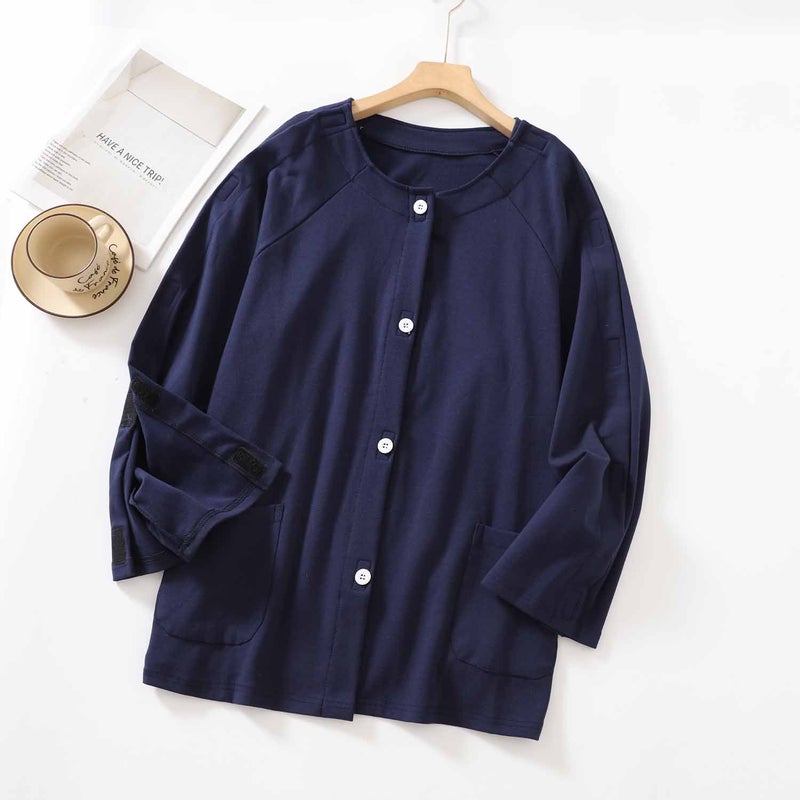 Cotton Wool Paralysis Care Clothes For The Elderly Top Easy Dialysis Special Clothes For Fracture Easy To Wear And Take Off Hospital Gown - Image 1