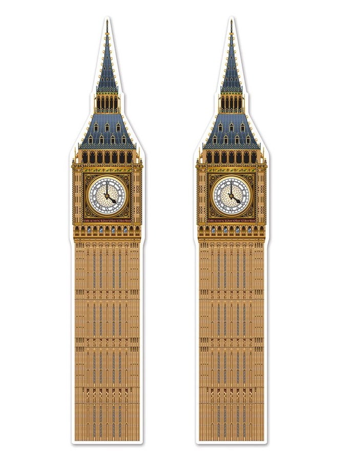 Beistle , 2Piece Jointed Big Ben Cutouts, 71", Multicolored - Image 1