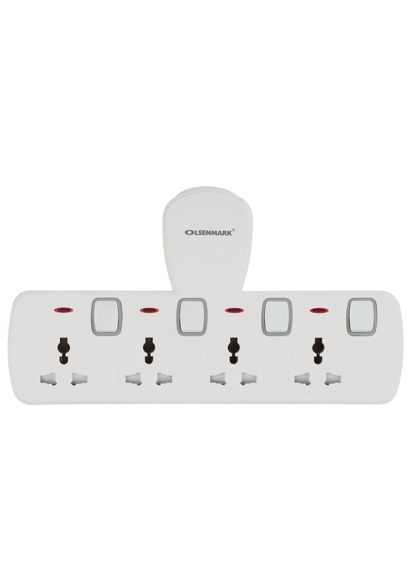 Olsenmark Multi Plug Extension Socket, 4 Way Electrical Outlet Extender, Wall Charger, Universal Plug Adapter, Charging Station for Home, Office, Kitchen, Individually Switched