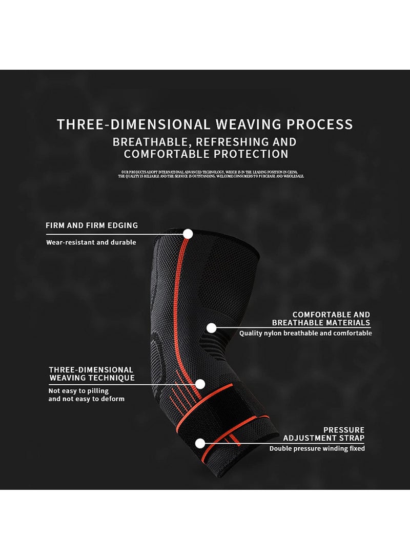 Barakah Elbow Brace Support with Strap, 2 PACK Adjustable Compression Sleeve for Men and Women, Ideal for Workout, Basketball, Golf, Tennis, Weightlifting, Pain Relief for Tendonitis and Arthritis, M Size - Image 2