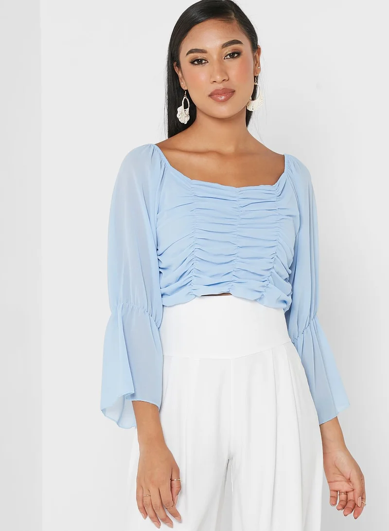 PARISIAN Sweetheart Neck Balloon Sleeve Top