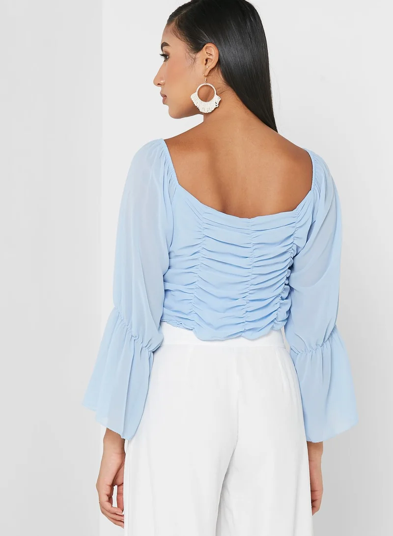 PARISIAN Sweetheart Neck Balloon Sleeve Top