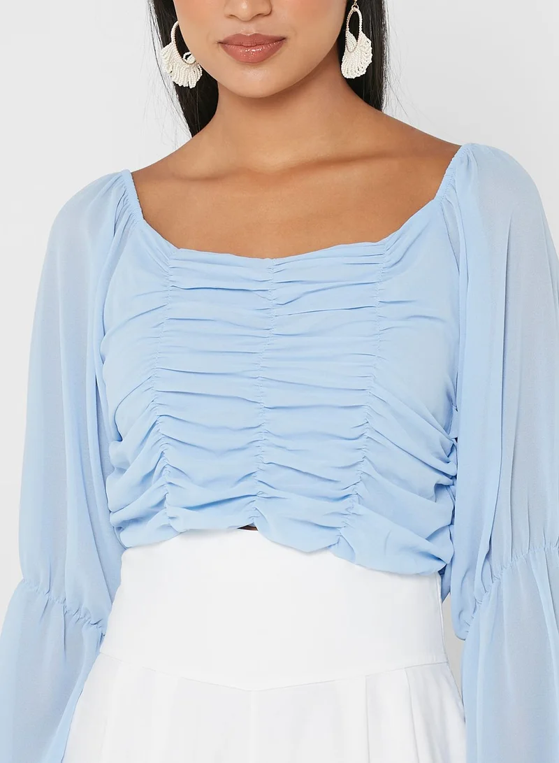 PARISIAN Sweetheart Neck Balloon Sleeve Top