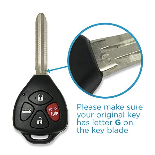 Keyless2Go Replacement for 2 New Keyless Entry Remote Car Key for Toyota Corolla Venza Avalon GQ4-29T with G Chip - Image 4