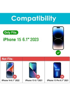 Rock Pow (2 Pack) Case Privacy Screen Protector for iPhone 15 2023 9H Anti Spy Dark Tempered Glass Screen Film Guard for iPhone 15 6.1 Inch 2023 Case Friendly Bubble Free  - Image 2