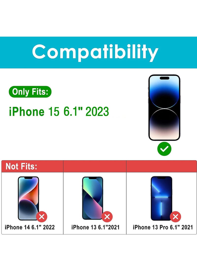 Rock Pow - (2 Pack) Case Privacy Screen Protector for iPhone 15 2023 9H Anti Spy Dark Tempered Glass Screen Film Guard for iPhone 15 6.1 Inch 2023 Case Friendly Bubble Free - Image 1