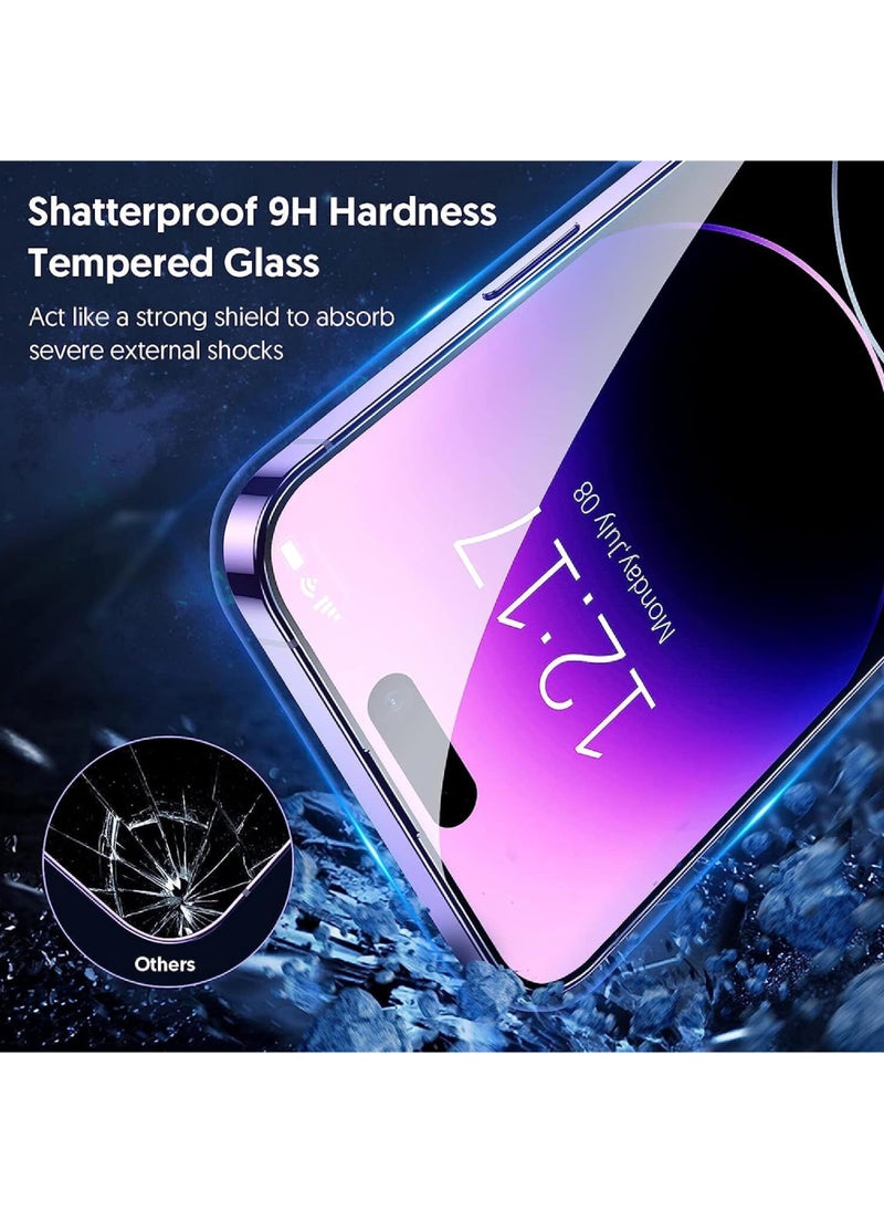 Rock Pow - (2 Pack) Case Privacy Screen Protector for iPhone 15 2023 9H Anti Spy Dark Tempered Glass Screen Film Guard for iPhone 15 6.1 Inch 2023 Case Friendly Bubble Free - Image 1