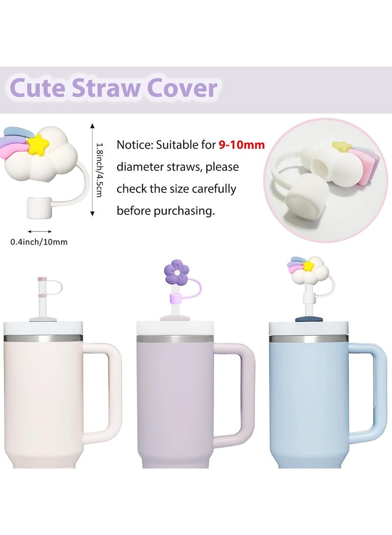 Mmmon Cup Accessories Set including 6 PcsSilicone Spill Proof Stopper, 2 Pcs Straw CoverCap for 9-10 mm Straws, 1 Pcs Purple SiliconeBoot for Cup 40oz,30ozTumbler (Purple) - Image 2