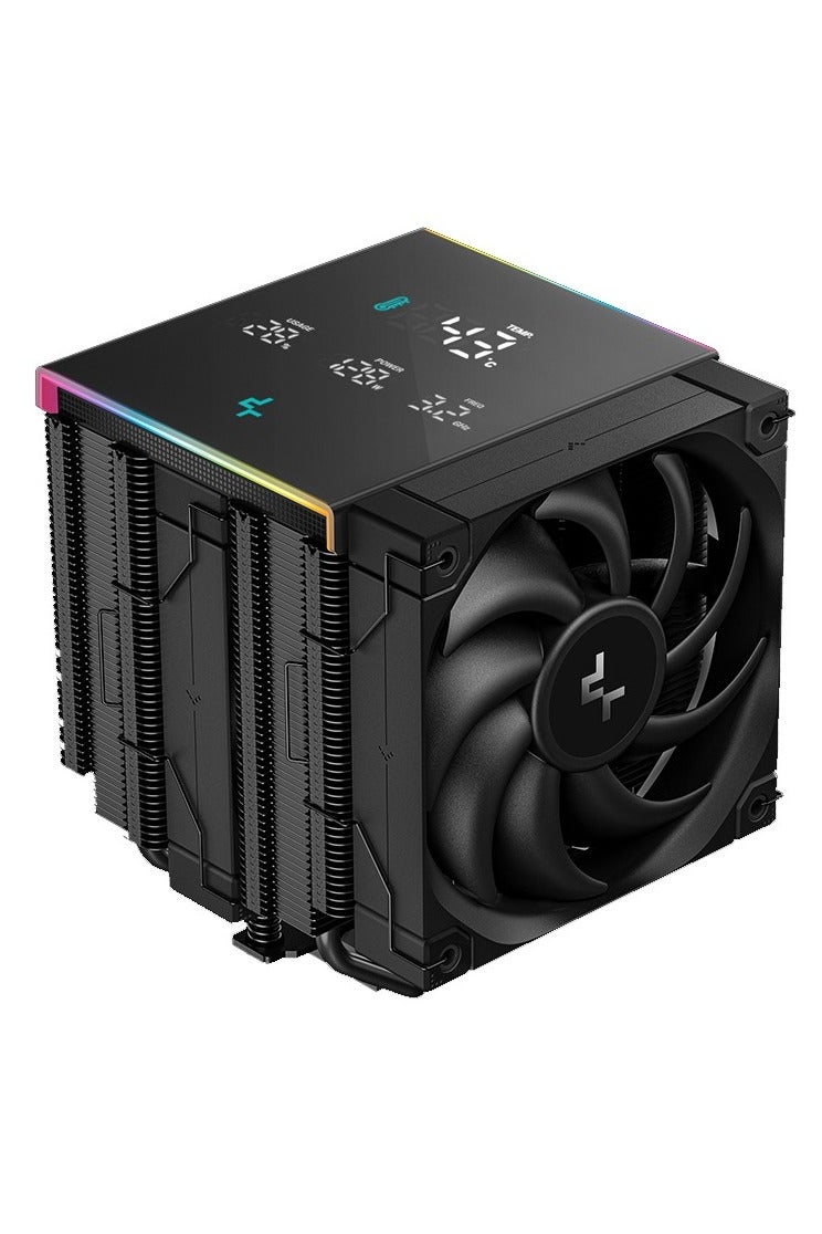 DEEPCOOL AK620 Digital Pro CPU Air Cooler with Multi-Line Digital Display, Core Touch Technology 2.0, 6 Copper Heat Pipes, Dual-Tower Heatsink, FT12 SE Fluid Dynamic Bearing Fans, ARGB Lighting, Compatible with Intel & AMD Sockets, Black | R-AK620-BKAPMN-G  - Image 3