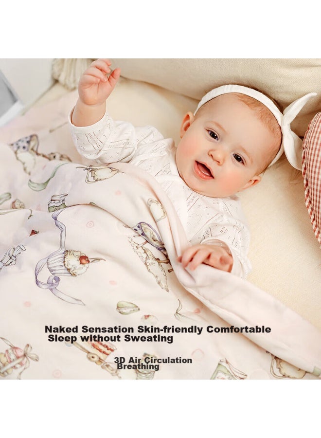 Emxee Baby Blanket, Bamboo Silk Gauze, Infant Quilt, All-season Air Conditioning Blanket, Goose Tea, 110*140cm - Image 2