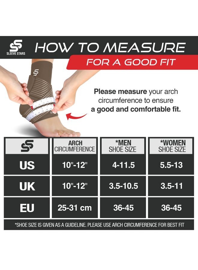 SS SLEEVE STARS Sleeve Stars Ankle Brace for Sprained Ankle, Plantar Fasciitis Relief Ankle Support for Women, Ankle Compression Sleeve w/ Strap (Pair/Mocha Brown)  - Image 5