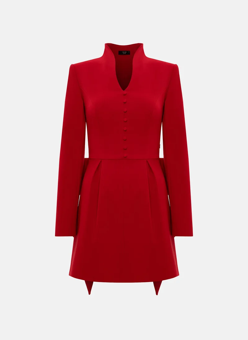 ليتشي فستان قصير ملائم مع فيونكة كبيرة الحجم في الخلف