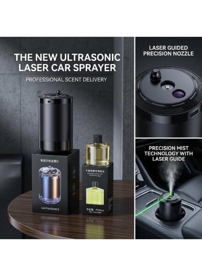 مبخرة سيارة بإضاءة ليزر فاخرة مع تقنية نشر العطر المتوازن، معطر بخور سيارة، تصميم أنيق صغير الحجم، جودة عاليه،إزالة الروائح الكريهه، إضافة ديكورية راقية،هدية مثالية - Image 3