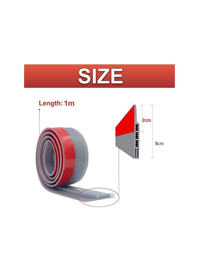 The Bros Door Draft Stopper, Under Door Draft Blocker Door Seal, Adjustable Door Sweeps Adhesive Waterproof Soundproof Bottom Seal Strip Stopper Weather Stripping for Exterior Interior Doors (Grey) - Image 2