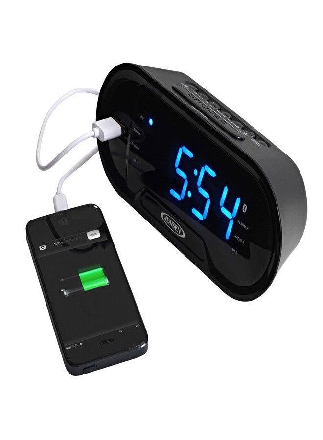 Jensen JCR-298 JCR-298 AM/FM Dual-Alarm Digital Clock Radio with Bluetooth - Image 4