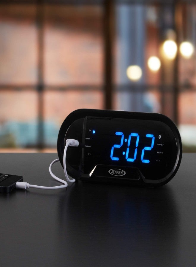 Jensen JCR-298 JCR-298 AM/FM Dual-Alarm Digital Clock Radio with Bluetooth - Image 5
