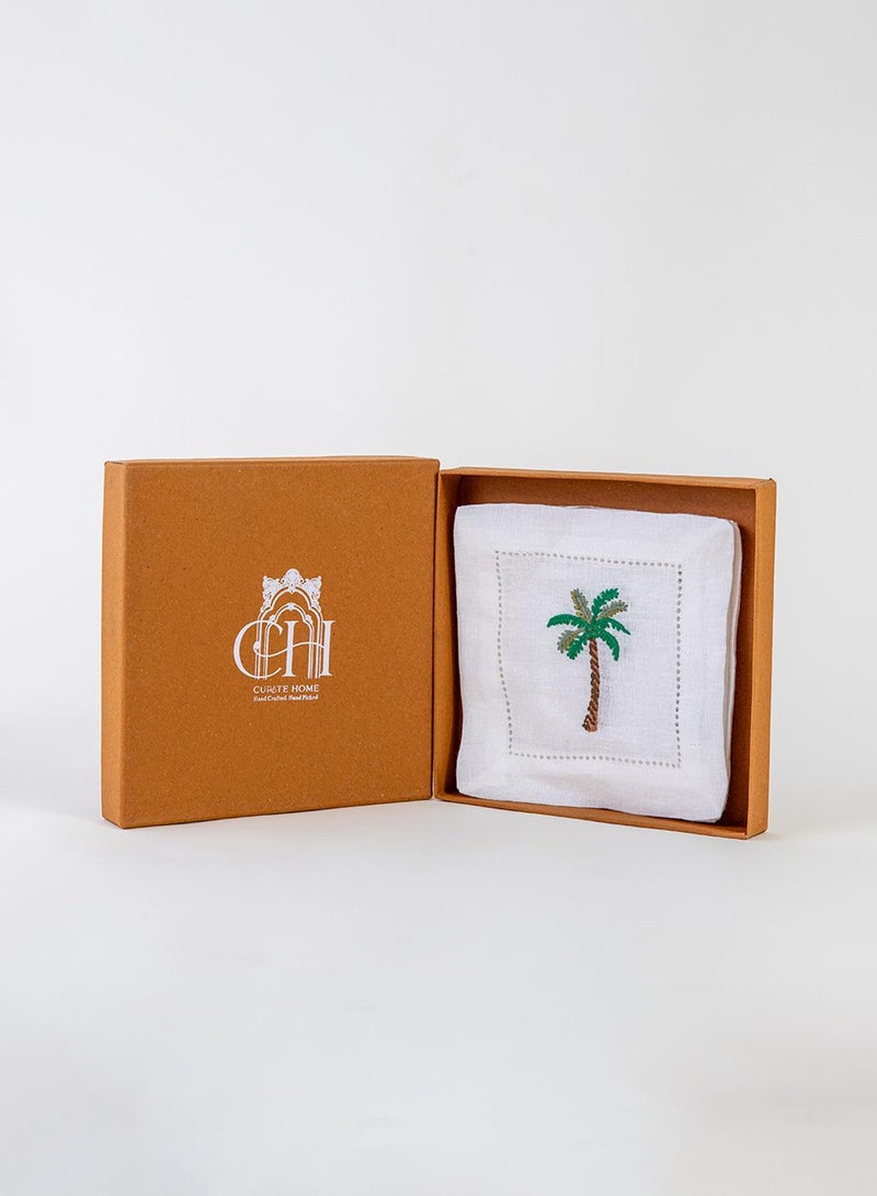 Curate Home Palm cocktail Linen Napkin (Set of 4)  - Image 2