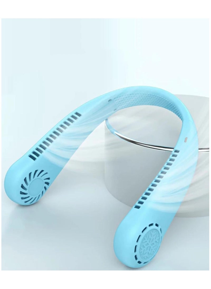 Neck Fan, 5000mAh Bladeless Fan, 360 Degree Cooling Wearable Personal Fan, Rechargeable Hands-Free Neck Fan with 3 Speeds, Outdoor, Home, Office - Image 1