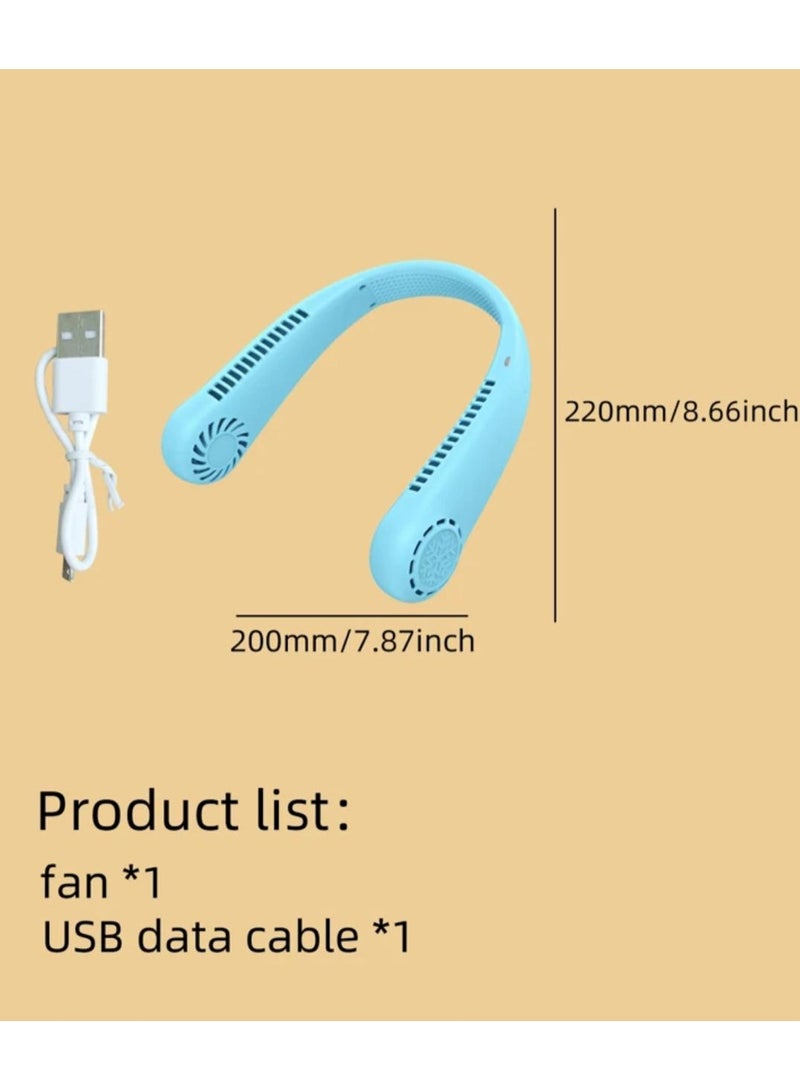 Neck Fan, 5000mAh Bladeless Fan, 360 Degree Cooling Wearable Personal Fan, Rechargeable Hands-Free Neck Fan with 3 Speeds, Outdoor, Home, Office - Image 3