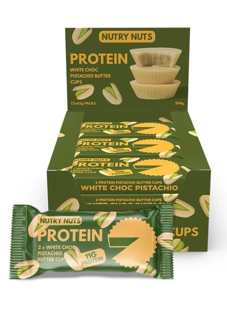 Nutry Nuts Nutry Nuts White Choc Pistachio Cup 42g Pack of 12 - Image 1