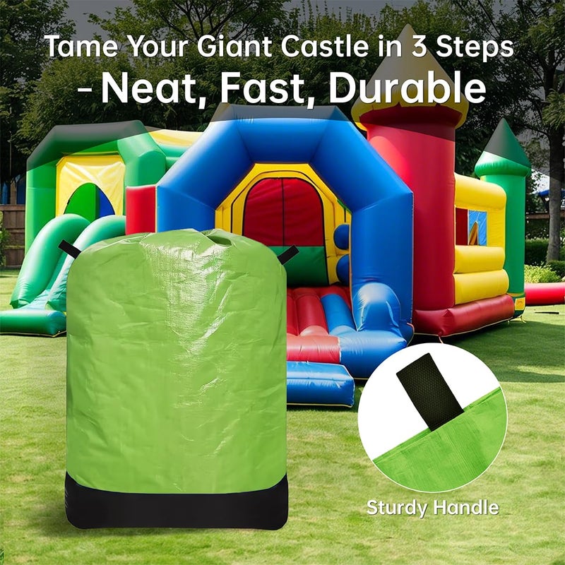 QYILUARE Heavy Duty Water-Resistant Inflatable Bounce House Storage Bag with Drawstring, Flat 39" x 47", for Residential & Commercial Use-Green - Image 4