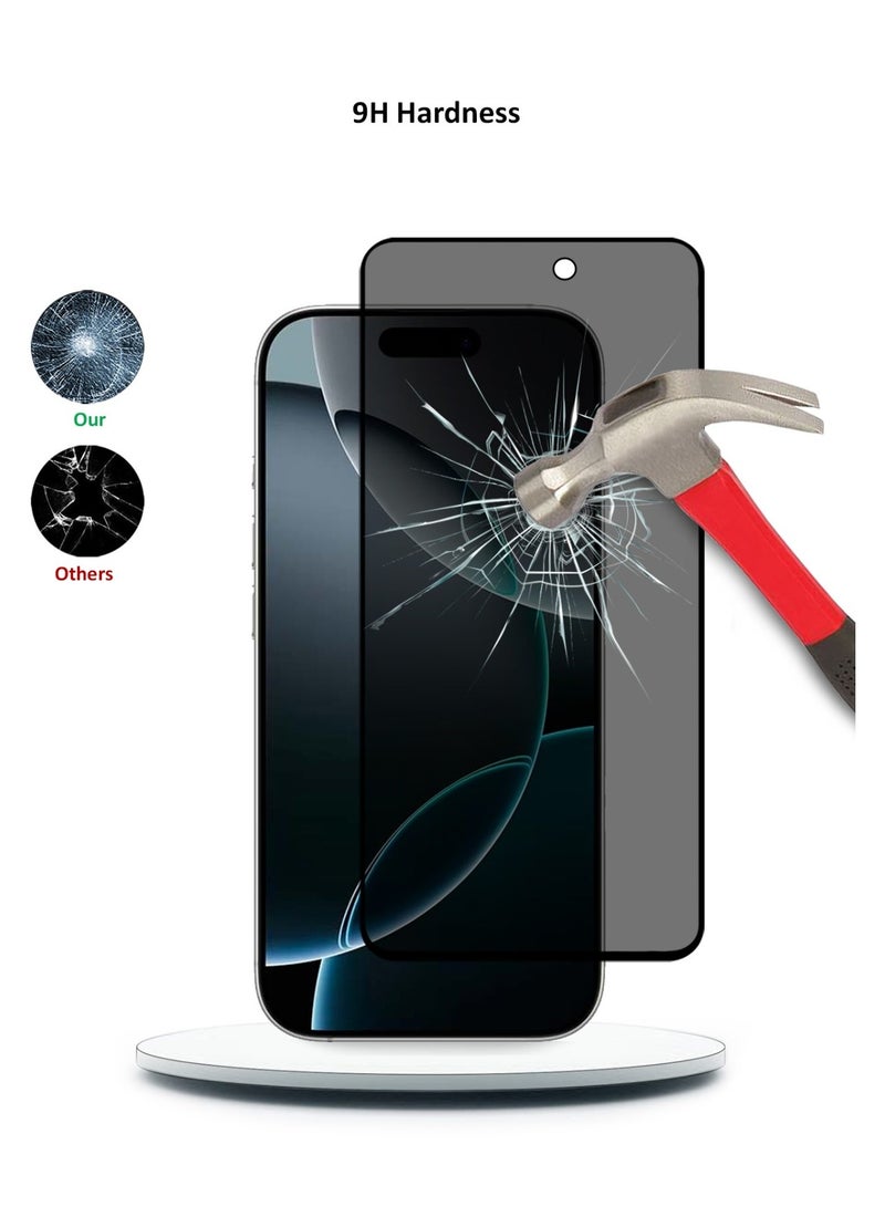 PROMASS حماية شاشة زجاجية مقساة 5D للخصوصية لجهاز آبل آيفون 16 برو - Image 4