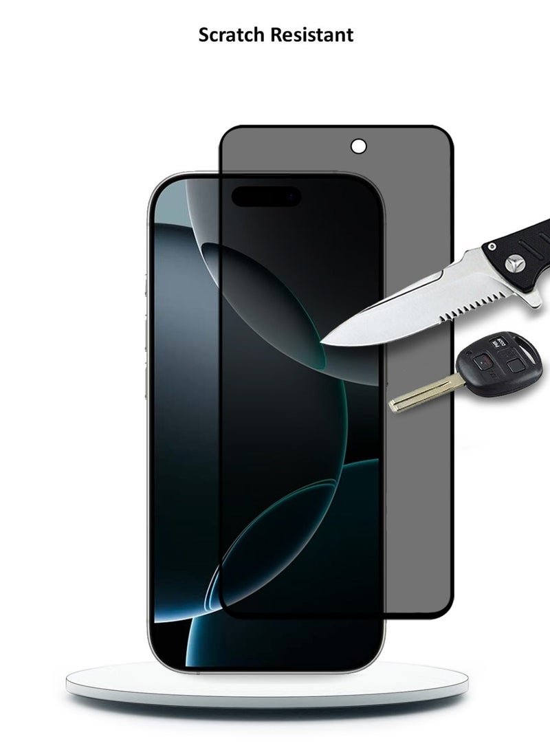 PROMASS حماية شاشة زجاجية مقساة 5D للخصوصية لجهاز آبل آيفون 16 برو - Image 3