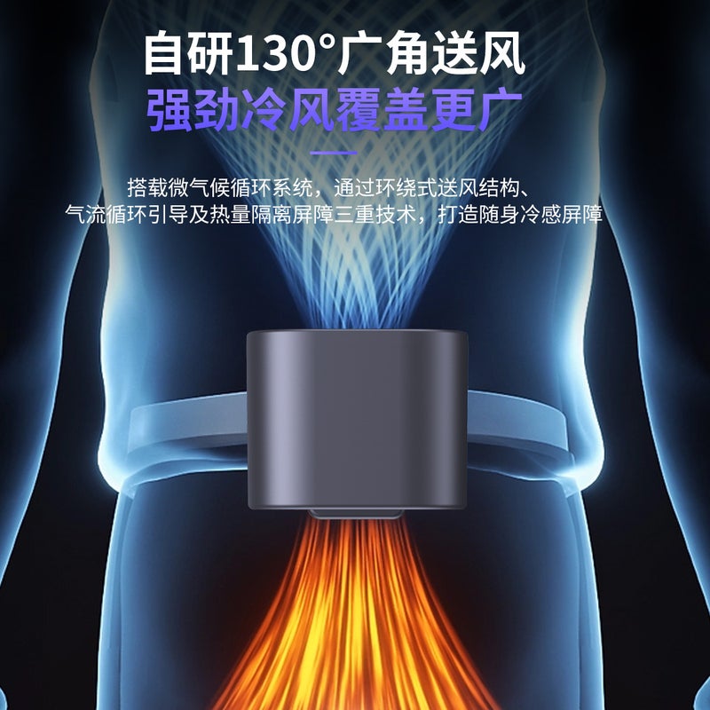 مروحة خصر محمولة USB قابلة للشحن بعمر بطارية طويل للعمل في الهواء الطلق - Image 2