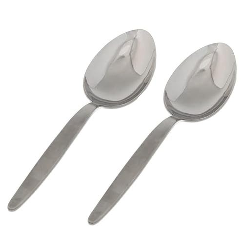 BNAZIND 2-Pack Chef Kunz Sauce Spoon | Silverware 18/10 Stainless Steel Silver Culinary Serving Spoons | 9 Inch Basting, Quenelle, Dinner, Plating, Chef Cooking Spoon | Dishwasher safe - Image 1