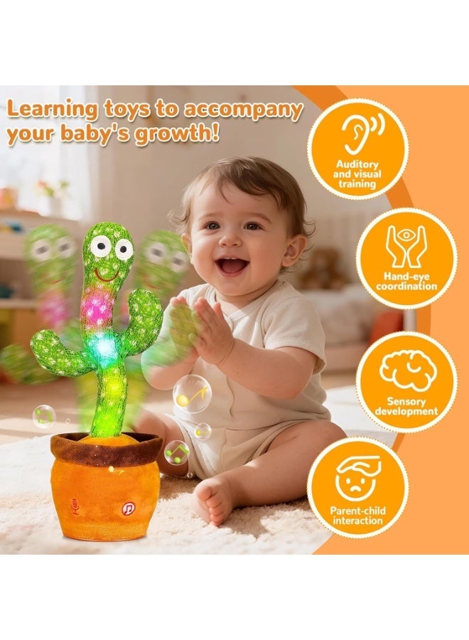 طلال لعبة صبار راقصة ناطقة، لعبة صبار تُقلّد الغناء للأطفال، تُكرّر ما تقوله، ألعاب موسيقية تفاعلية للأطفال الرضع والصغار بعمر سنة واحدة، هدايا مثالية لسلال عيد الفصح للأطفال. - Image 5