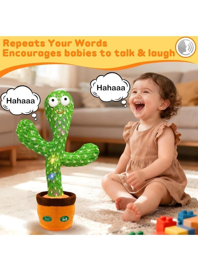 طلال لعبة صبار راقصة ناطقة، لعبة صبار تُقلّد الغناء للأطفال، تُكرّر ما تقوله، ألعاب موسيقية تفاعلية للأطفال الرضع والصغار بعمر سنة واحدة، هدايا مثالية لسلال عيد الفصح للأطفال. - Image 3