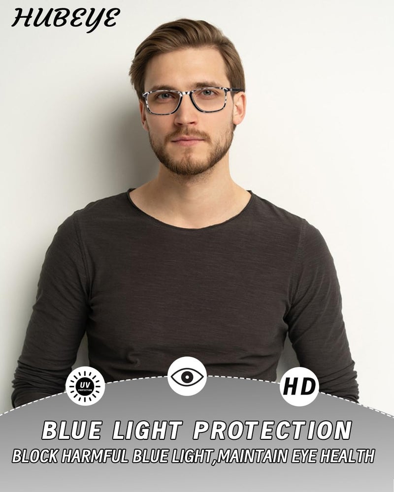 Hubeye TR90 Sports Reading Glasses for Men and Women Good Square Comfortable Flexible Anti-Blue Computer Glasses High Quality Comfortable Reading Aid - Image 2