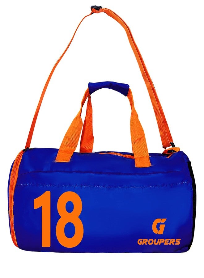 Groupers 20L Gym & Travel Bag - Foldable Water-Resistant Duffle with Shoe Pocket, Adjustable Strap, Blue (43×25×20 cm) - Workout Weekender for Men & Women - Image 2