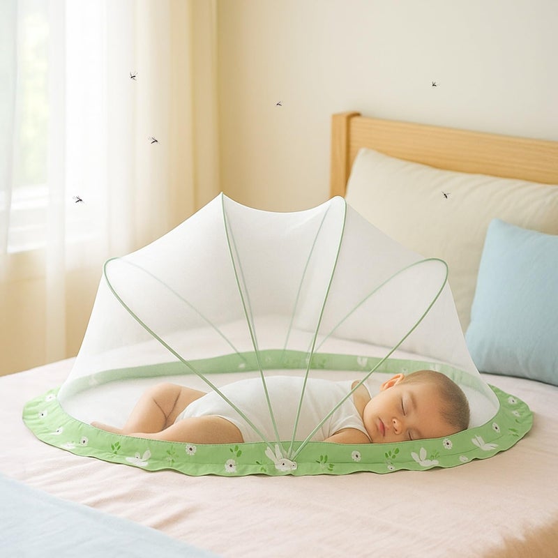 Lifelong Cozy Baby Mosquito Net for Bed|Umbrella Design with Premium Honeycomb Mesh | Portable Foldable Canopy for Infant & Kid Protection|Soft, Breathable,Safe Fabric | 0–2 Years, 90x60x45 (LLCMNK01) - Image 5