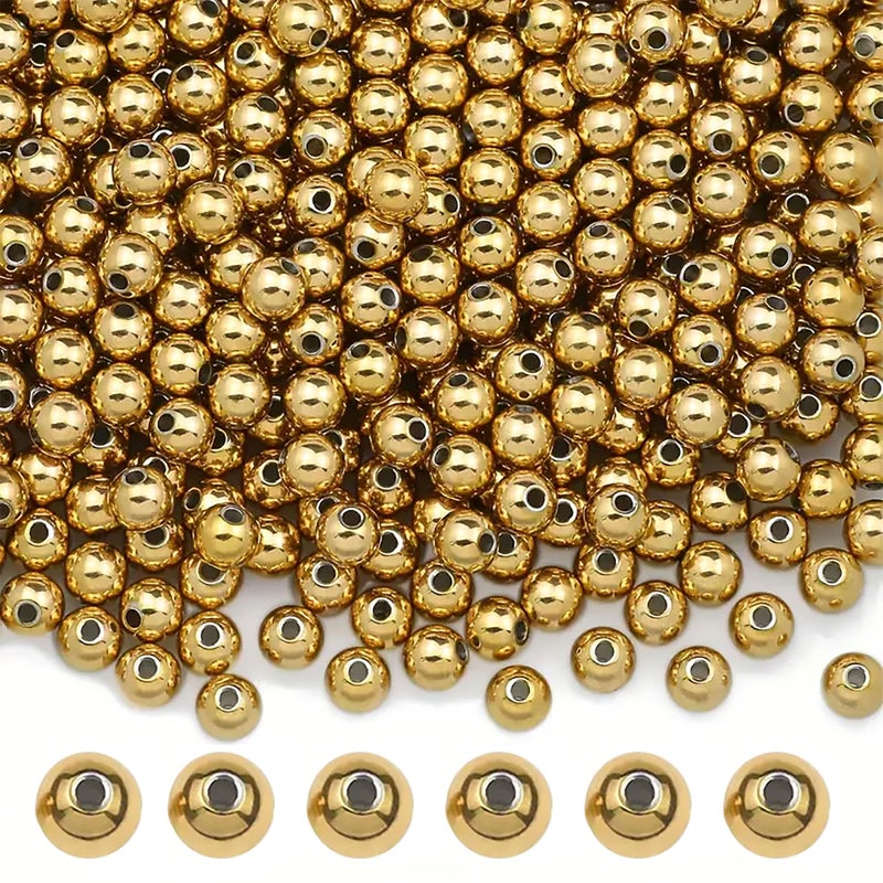 INDIKONB Gold Pearl Beads for Crafts and Jewelry Making | CCB Plastic Beads for Jewelry, Craft, and DIY Projects | Ideal for Bracelets, Necklaces, and Embellishments (Gold-10mm) - Image 3