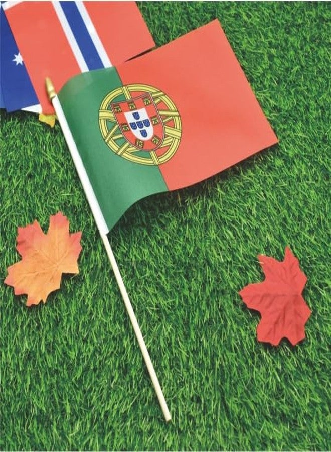 Ckexin 25Pack Small Portugal Flag Handheld Mini Portuguese Flags on Stick 5x8 Inch - Image 4