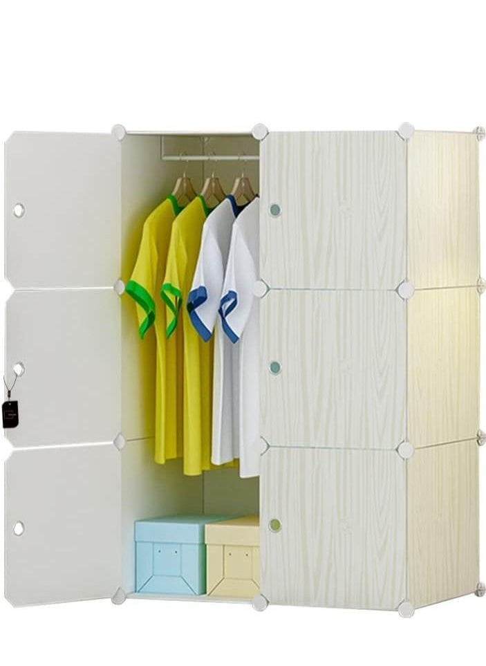 Generic - Sharpdo Wardrobe Cabinet Cube Assembly Wardrobe Plastic Cupboard for Clothes Portable 6 Storage Cube Organizer - Image 1