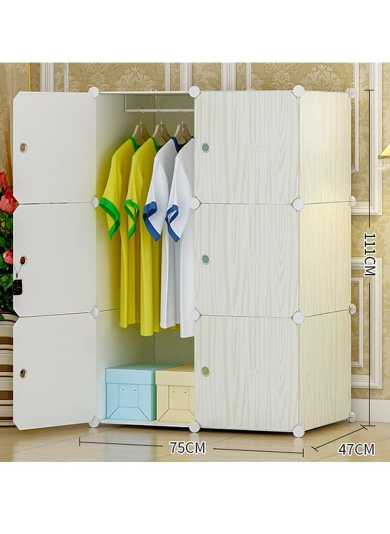 Generic - Sharpdo Wardrobe Cabinet Cube Assembly Wardrobe Plastic Cupboard for Clothes Portable 6 Storage Cube Organizer - Image 1